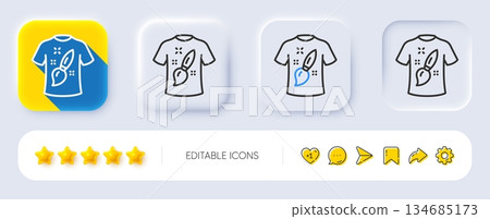 T-shirt design line icon. Neumorphic, Flat shadow, 3d buttons. Creative brush sign. T shirt Graphic art symbol. Line t-shirt design icon. Social media icons. Vector T-shirt design line icon. Neumorphic, Flat shadow, 3d buttons. Creative brush sign. T shirt Graphic art symbol. Line t-shirt design icon. Social media icons. Vector 134685173