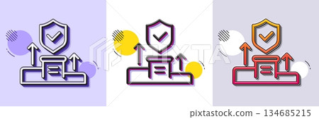 Security agency line icon. Halftone dotted pattern. Gradient icon with grain shadow. Cyber defence sign. Private protection symbol. Line security agency icon. Various designs. Vector Security agency line icon. Halftone dotted pattern. Gradient icon with grain shadow. Cyber defence sign. Private protection symbol. Line security agency icon. Various designs. Vector 134685215