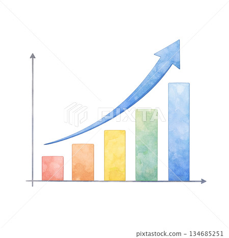 向上圖表的插圖素材,清楚地顯示了銷售額和成長情況 向上圖表的插圖素材,清楚地顯示了銷售額和成長情況 134685251