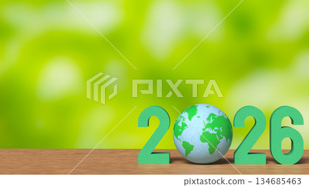 2026 Global Green Future and Sustainability Concept 3d render. 134685463