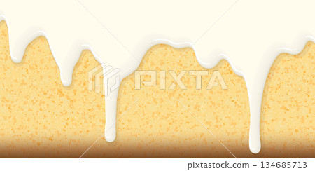 Melted cream cheese pouring on carrot cake texture graphic illustration have blank space. Carrot cream cheese cake background. Melted cream cheese pouring on carrot cake texture graphic illustration have blank space. Carrot cream cheese cake background. 134685713