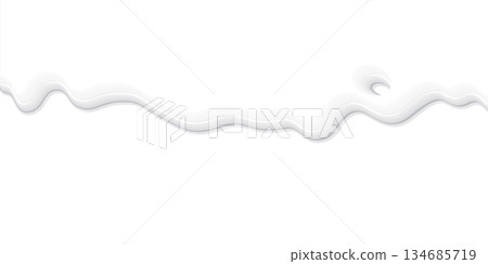 White liquid pouring on white background graphic illustration have blank space. White liquid pouring on white background graphic illustration have blank space. 134685719