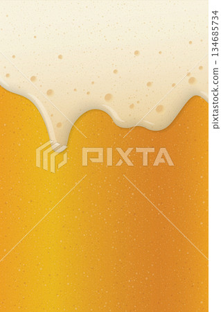 Beer form overflowing from the mug full of beer vertical background graphic illustration. 134685734