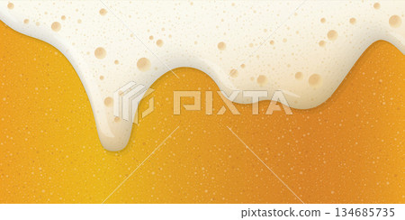 Beer form overflowing from the mug full of beer background graphic illustration. 134685735