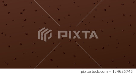 Chocolate chunk ice cream texture background graphic illustration. Brown background. 134685745