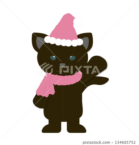 Pink Santa's Christmas Cat 134685752