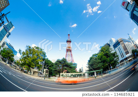 北海道札幌電視塔的城市景觀 134685921