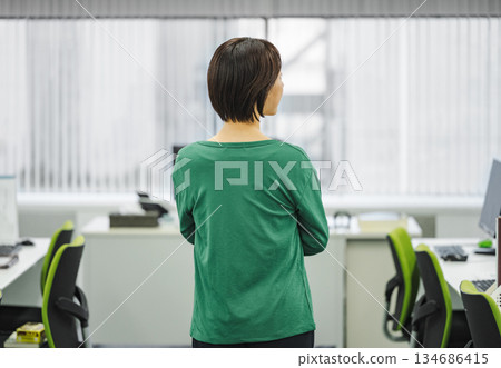 辦公室裡一位女士的背影 134686415