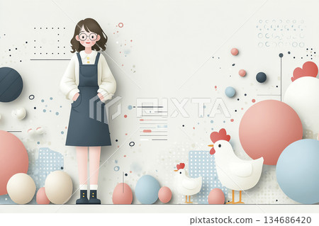 Learn about poultry farming: Illustrations explaining the chicken and egg production process Learn about poultry farming: Illustrations explaining the chicken and egg production process 134686420