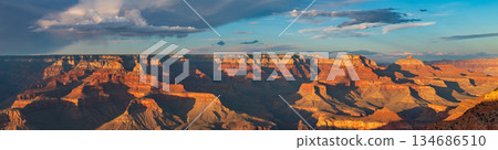 Horizontal Panoramic View of Grand Canyon Ridges Horizontal Panoramic View of Grand Canyon Ridges 134686510