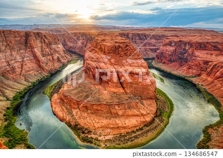 Iconic Horseshoe Bend of the Colorado River at Sunset Iconic Horseshoe Bend of the Colorado River at Sunset 134686547