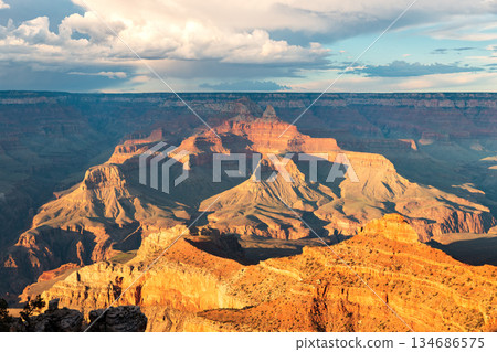 Grand Canyon Peaks in Late Afternoon Sun 134686575