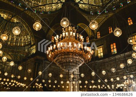 Lights And Reflections In The Interior Of An Old Mosque Lights And Reflections In The Interior Of An Old Mosque 134686626