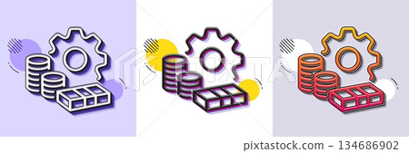 Money line icon. Halftone dotted pattern. Gradient icon with grain shadow. Transfer payment sign. Bank account maintenance symbol. Line money icon. Various designs. Vector Money line icon. Halftone dotted pattern. Gradient icon with grain shadow. Transfer payment sign. Bank account maintenance symbol. Line money icon. Various designs. Vector 134686902