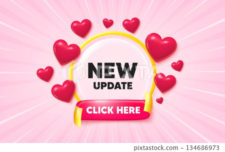 New update sunburst ray banner. Click here flag ribbon. New update icon. Special offer sign. Important information available symbol. 3d hearts glitter. Red ribbon tag. Discount offer. Vector New update sunburst ray banner. Click here flag ribbon. New update icon. Special offer sign. Important information available symbol. 3d hearts glitter. Red ribbon tag. Discount offer. Vector 134686973