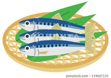 漏勺中的沙丁魚插圖 134687133