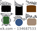 A set of classic and stylish hanging signs 134687533