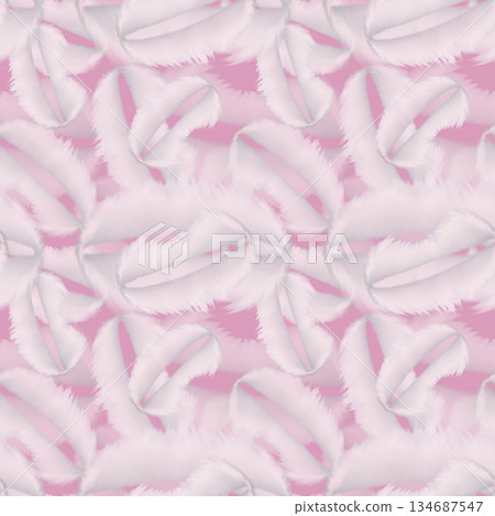 White fluffy cloud lips, stripes in a seamless pattern on a pink background. Watercolor template for Valentine's Day, wedding or birthday decor, wallpaper, White fluffy cloud lips, stripes in a seamless pattern on a pink background. Watercolor template for Valentine's Day, wedding or birthday decor, wallpaper, 134687547