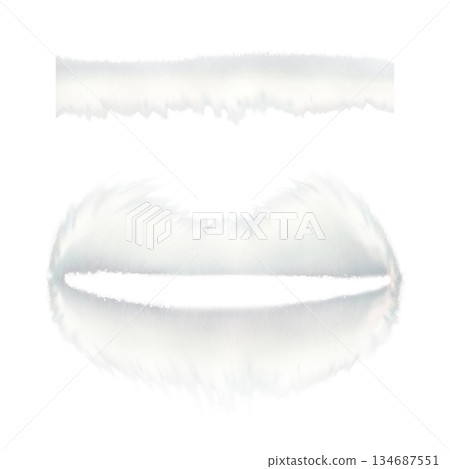 Set of fluffy white cloud lips, border isolated on a grey background. Watercolor template for wedding decor, Valentines Day Set of fluffy white cloud lips, border isolated on a grey background. Watercolor template for wedding decor, Valentines Day 134687551