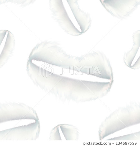 White fluffy cloud lips in a seamless pattern on a white background. Watercolor template for Valentine's Day, wedding or birthday decor, wallpaper, White fluffy cloud lips in a seamless pattern on a white background. Watercolor template for Valentine's Day, wedding or birthday decor, wallpaper, 134687559