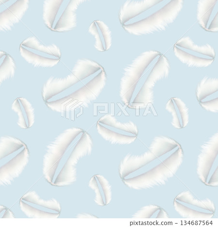 White fluffy cloud lips in a seamless pattern on a blue background. Watercolor template for Valentine's Day, wedding or birthday decor, wallpaper, White fluffy cloud lips in a seamless pattern on a blue background. Watercolor template for Valentine's Day, wedding or birthday decor, wallpaper, 134687564