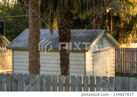 Privacy fence surrounding private property grounds for backyard protection in southern Florida Privacy fence surrounding private property grounds for backyard protection in southern Florida 134687837