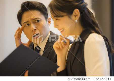 Couple in a hotel restaurant 134688014