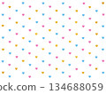 Pastel color heart pattern background | Cute dot-style pattern material 134688059