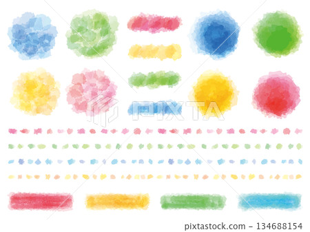 A set of four watercolor-style design parts A set of four watercolor-style design parts 134688154