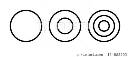 Set of circle, double circle, and triple circle Set of circle, double circle, and triple circle 134688203