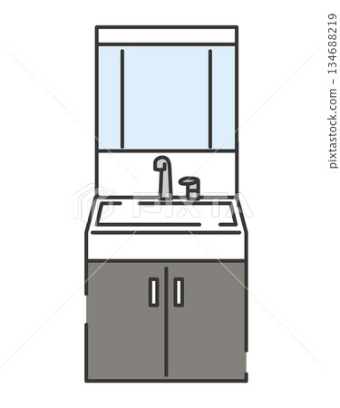 Illustration of a clean bathroom sink Illustration of a clean bathroom sink 134688219