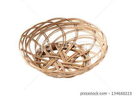 Woven basket on transparent background (png) Woven basket on transparent background (png) 134688223