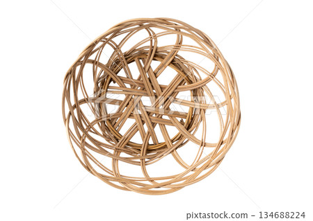 Woven basket on transparent background (png) Woven basket on transparent background (png) 134688224