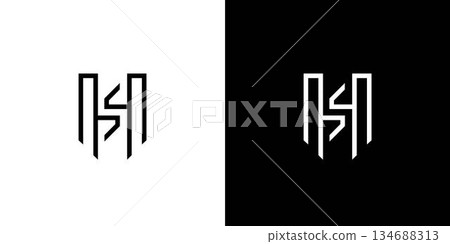 Modern and unique HS letter logo design Modern and unique HS letter logo design 134688313