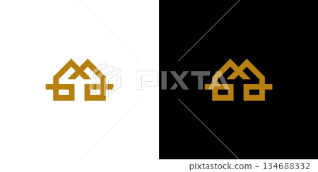 The M logo design for a unique and modern home logo The M logo design for a unique and modern home logo 134688332