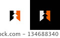 Unique and modern H arrow logo design 134688340
