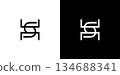 Unique and modern HS letter logo design 134688341