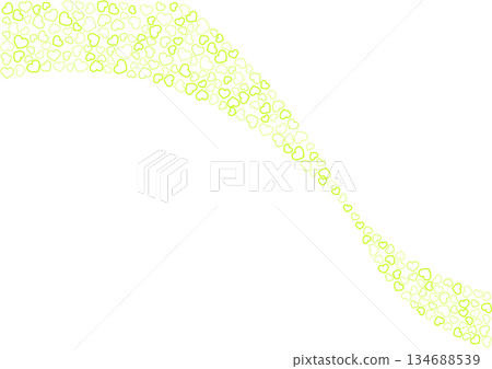 Heart pattern background, yellow-green, 3-color border heart 134688539