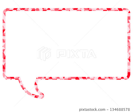 彩色玻璃風格的對話泡泡，三角形圖案，正方形 134688578