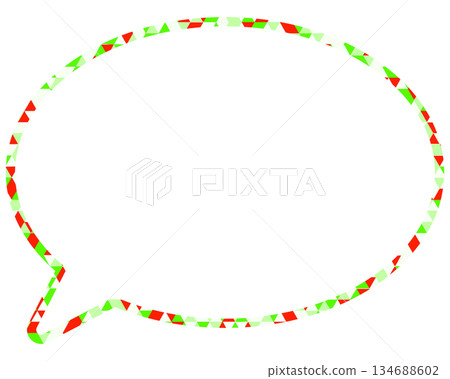 Stained glass style speech bubble, triangular pattern, round shape Stained glass style speech bubble, triangular pattern, round shape 134688602