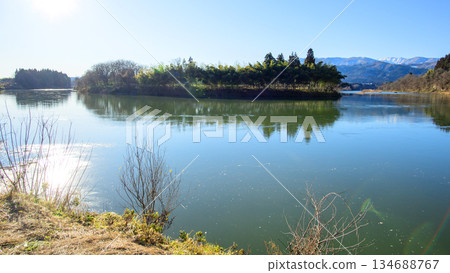 山形縣大淀地區靜謐的莫加米川 134688767