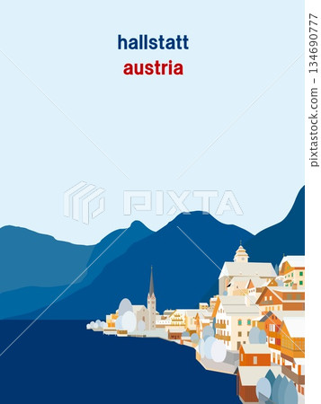 Hallstatt, Salzkammergut, Austria, winter landscape 134690777