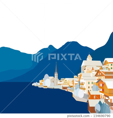 Hallstatt, Salzkammergut, Austria, winter landscape Hallstatt, Salzkammergut, Austria, winter landscape 134690790