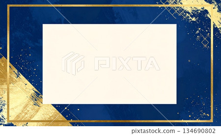 Elegant abstract frame illustration (blue) 134690802