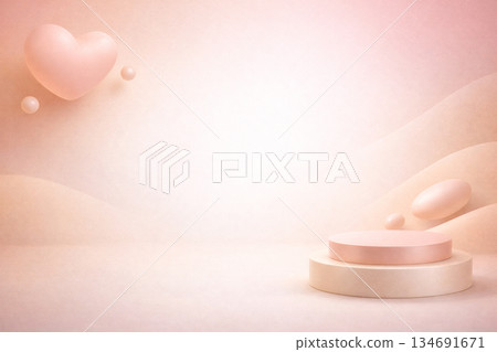 Valentine Soft Pink Abstract Podium Background 134691671