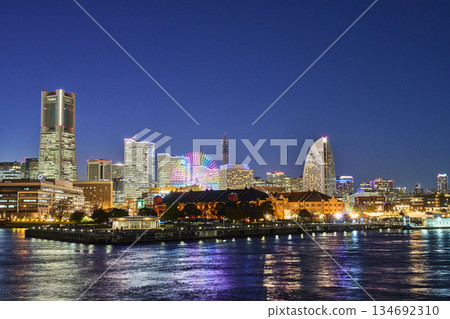 Illuminated Yokohama Minato Mirai district, Yokohama City 134692310