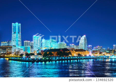 Illuminated Yokohama Minato Mirai district, Yokohama City Illuminated Yokohama Minato Mirai district, Yokohama City 134692320
