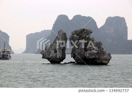 Halong Bay, a world heritage site in Vietnam 134692737