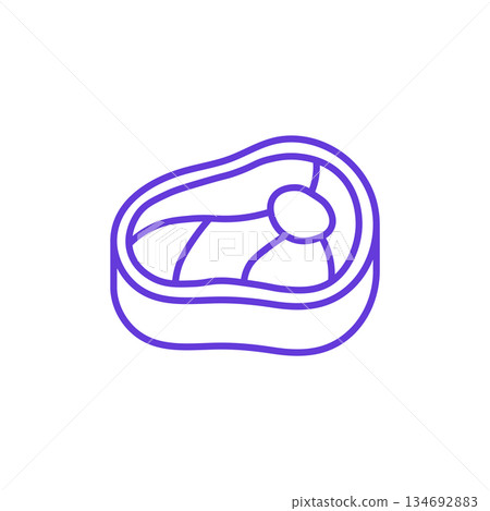 Raw Meat Steak Icon. Thin Line Illustration of Fresh Cut of Beef or Pork with Marbling and Bone, Pictogram of Butchery Product, Protein Food, Meat Industry and Culinary Ingredient. Raw Meat Steak Icon. Thin Line Illustration of Fresh Cut of Beef or Pork with Marbling and Bone, Pictogram of Butchery Product, Protein Food, Meat Industry and Culinary Ingredient. 134692883