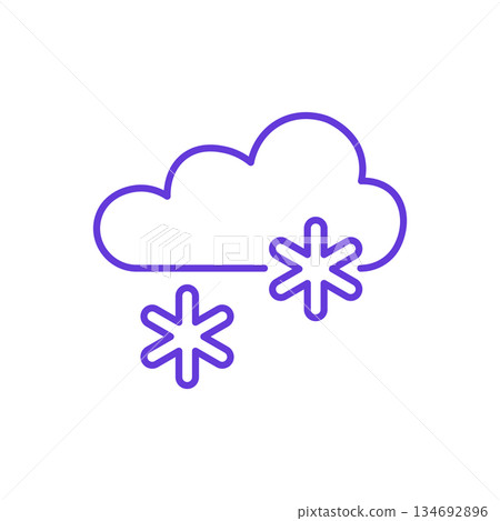 Snowy Weather Icon. Thin Line Illustration of Cloud Dropping Snowflakes, Pictogram of Winter Forecast, Snowfall, Cold Climate and Seasonal Chill, Symbol of Snowy Day and Winter Weather. Snowy Weather Icon. Thin Line Illustration of Cloud Dropping Snowflakes, Pictogram of Winter Forecast, Snowfall, Cold Climate and Seasonal Chill, Symbol of Snowy Day and Winter Weather. 134692896